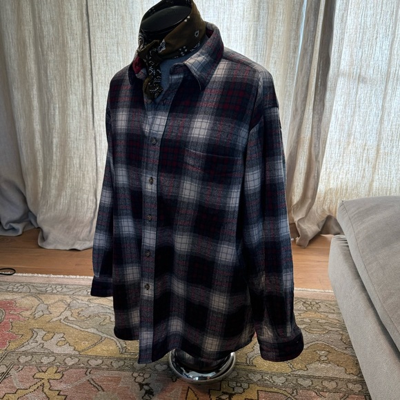(L) Pendleton Vintage Plaid Virginia Wool, Camp Collar Button Up, single pocket - Picture 13 of 13